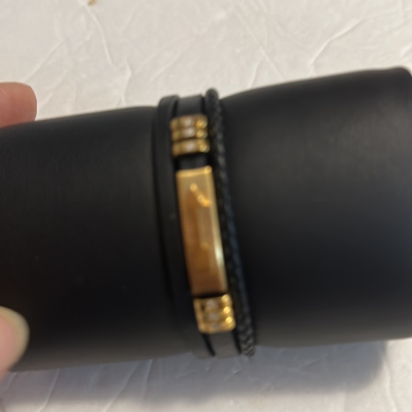 Men Stainless Steel Leather black Bracelet SM - Picture 4 of 5